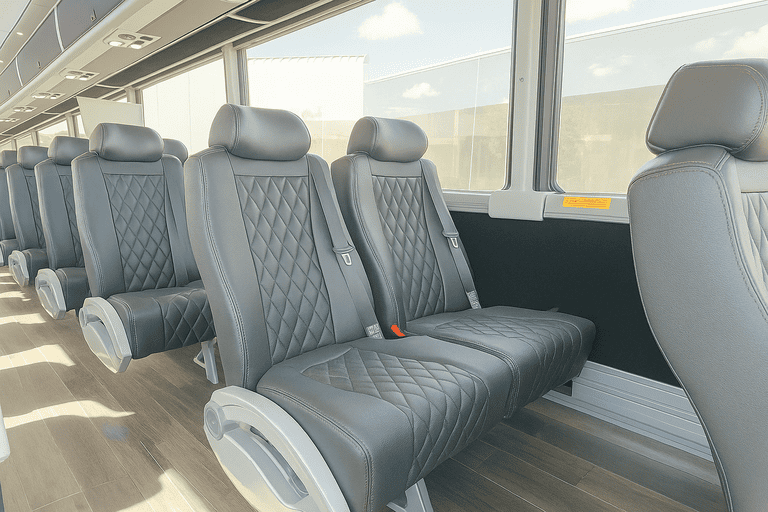 interior of Coach Bus Portsmouth charter bus